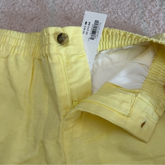 NWT Janie and Jack Pale Yellow Bermuda Shorts Size 8 Linen Cotton Blend - Picture 6 of 11
